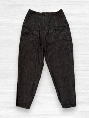 Sonia Taouhid Dominique Denim Trousers Black High Waist Tapered UK 10 / US 6